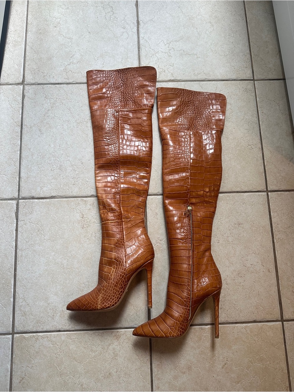Italy Croc Skin Heel Boots Brother Vellies EU37